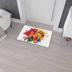 Vibrant Rainbow Footprints Heavy Duty Floor Mat - Artistic Home Decor