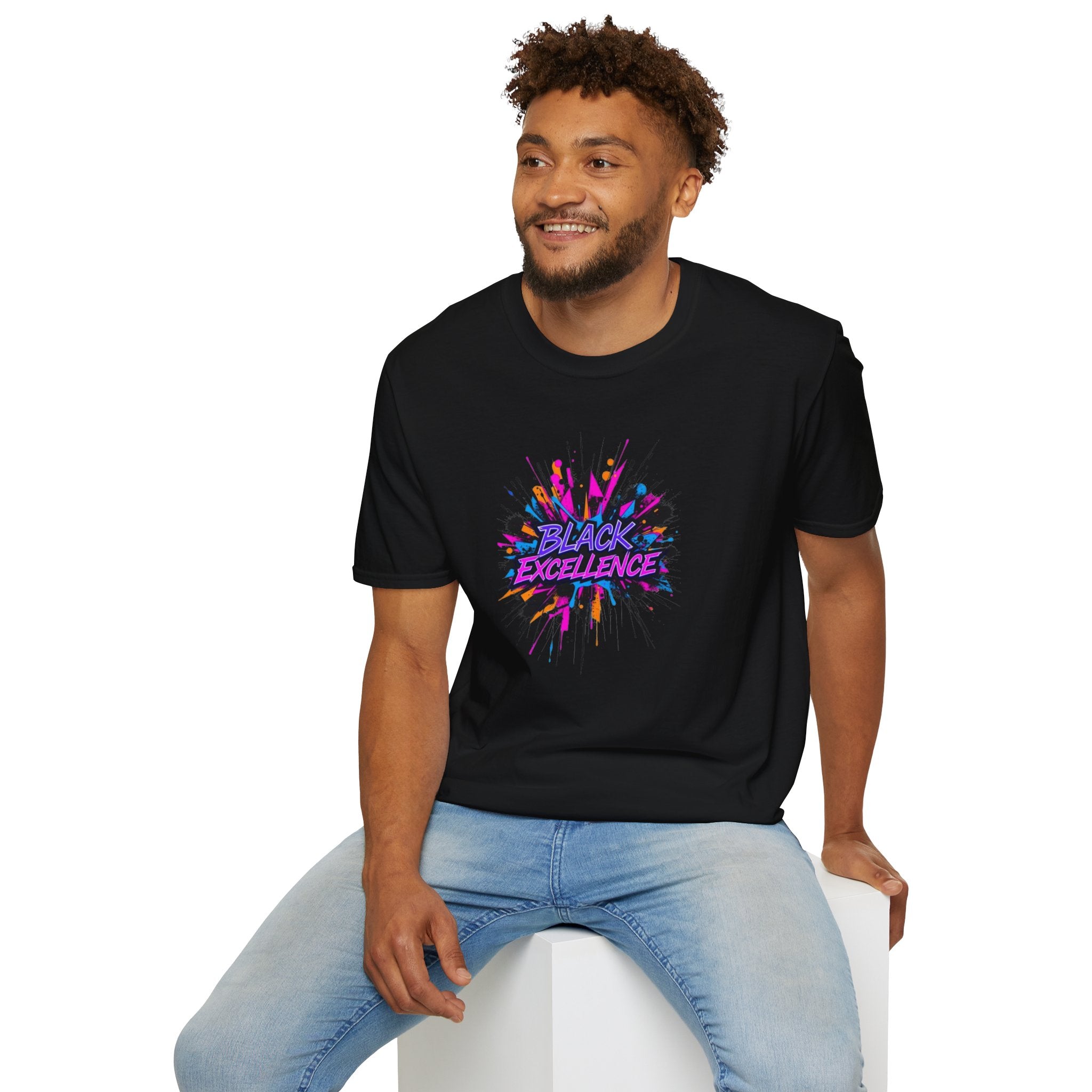 Unisex Softstyle T-Shirt - Black Excellence Graphic Tee