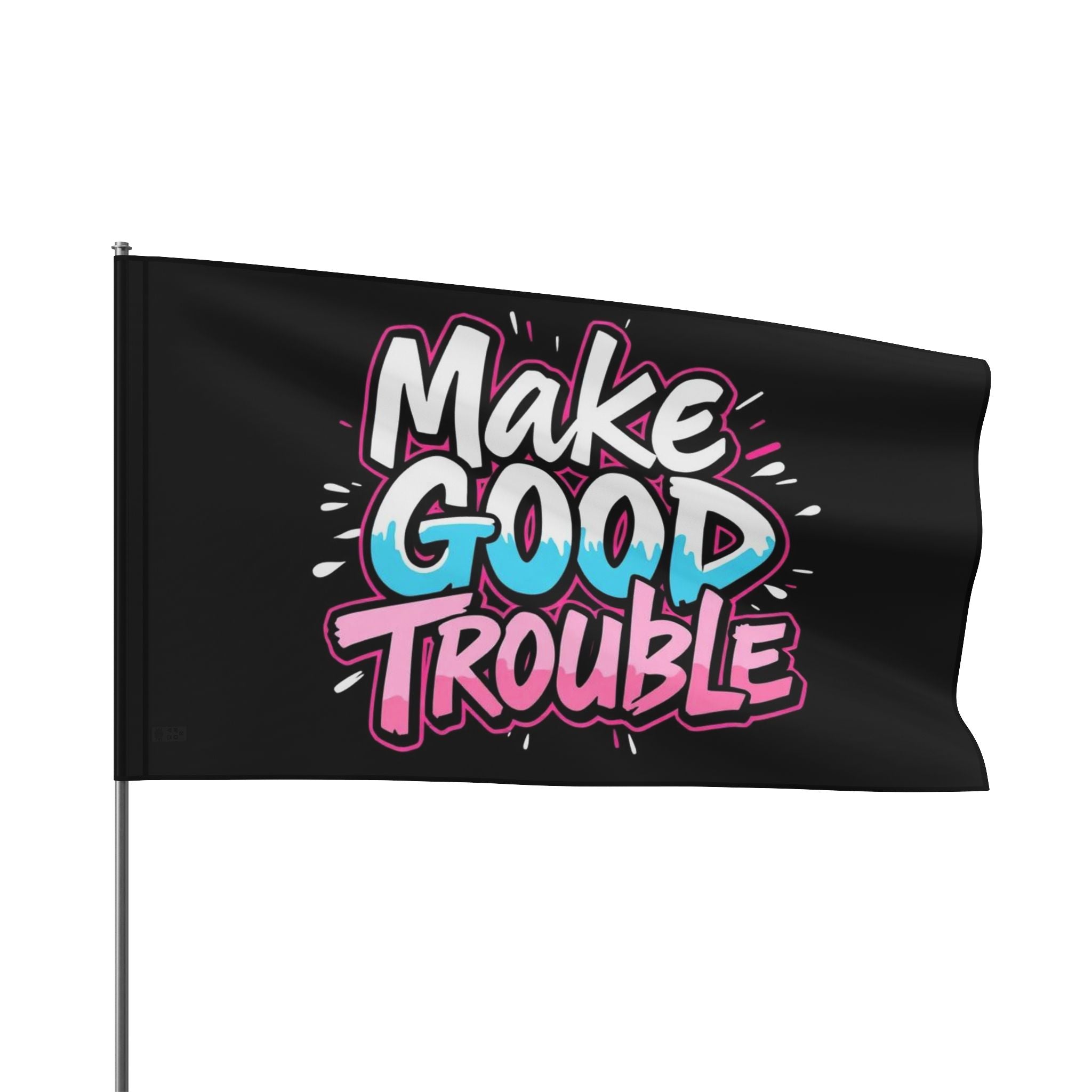 Make Good Trouble Trans Colors Flag