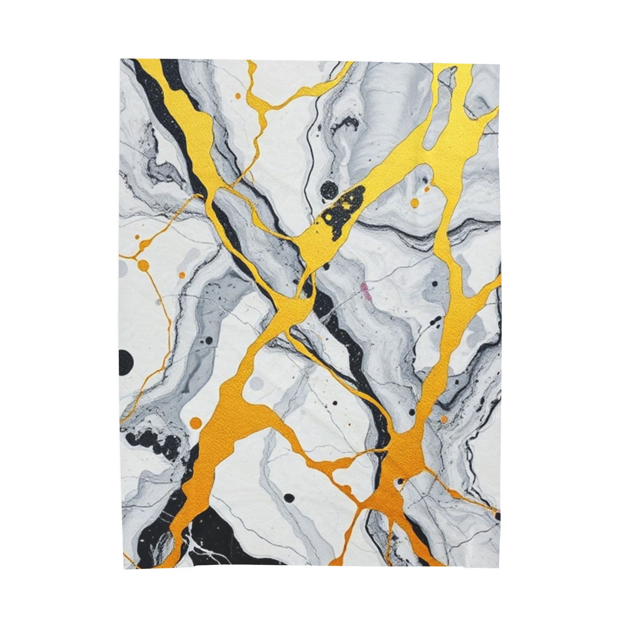 Marble & Gold Print Velveteen Plush Blanket – For Comfort and Warmth