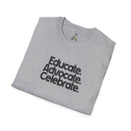 Teacher Advocate T-Shirt - Subtle Pride Educate Advocate Celebrate Design - EqualiTees.Me