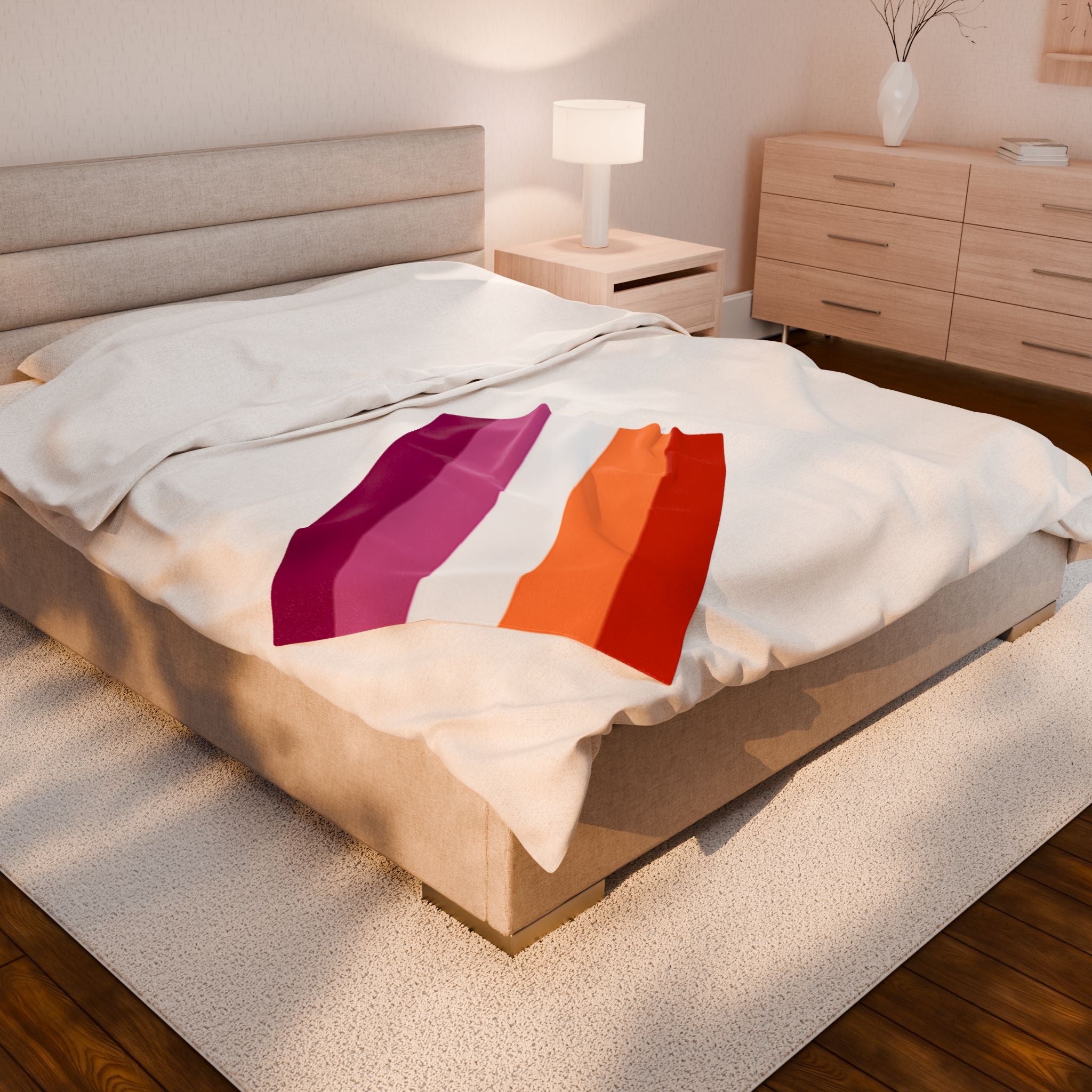Lesbian Pride Flag - Vibrant Velveteen Plush Blanket