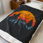 Camp Scene Velveteen Plush Blanket – For Comfort and Warmth