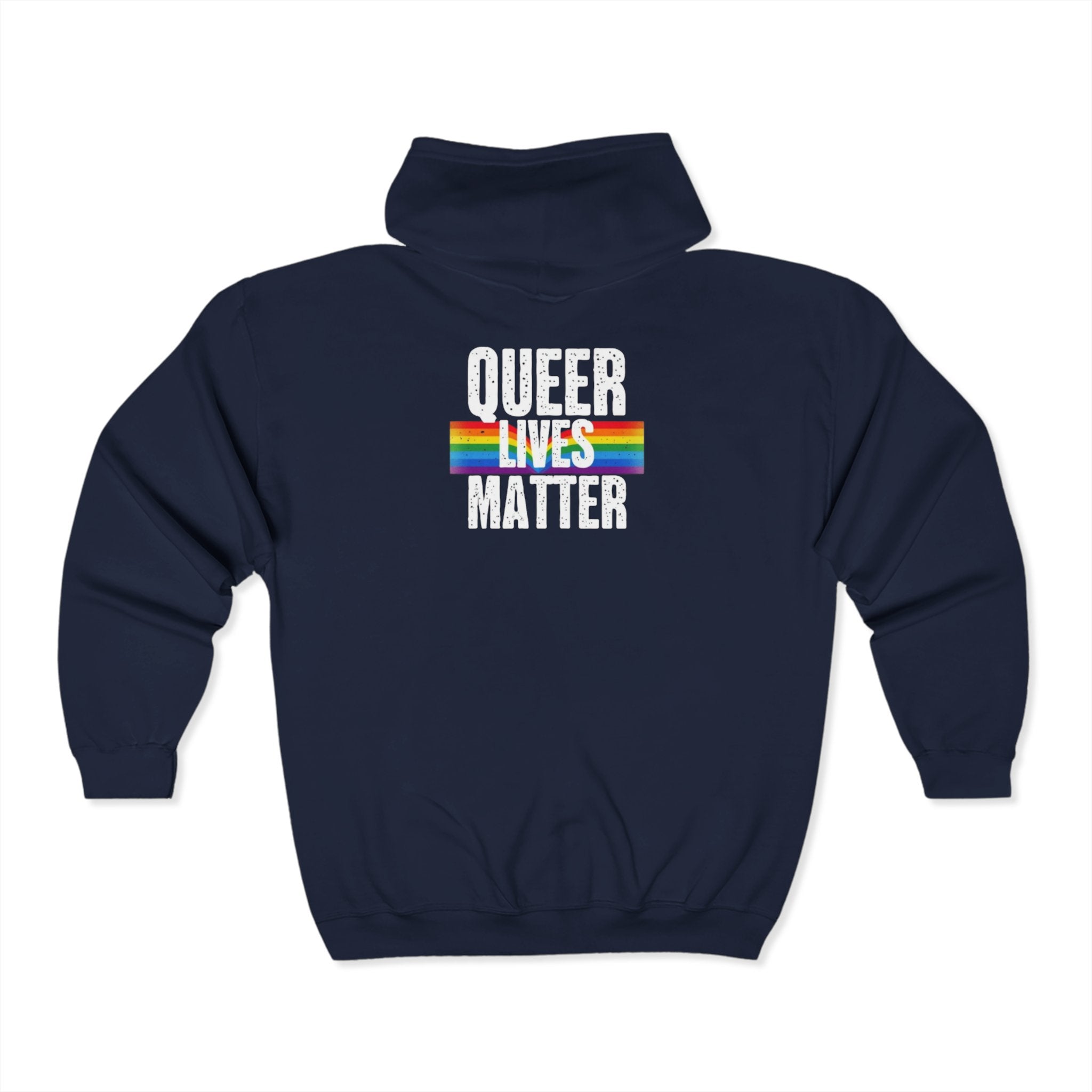 Queer Lives Matter Zip-Up Hoodie - Cozy Outdoor Style