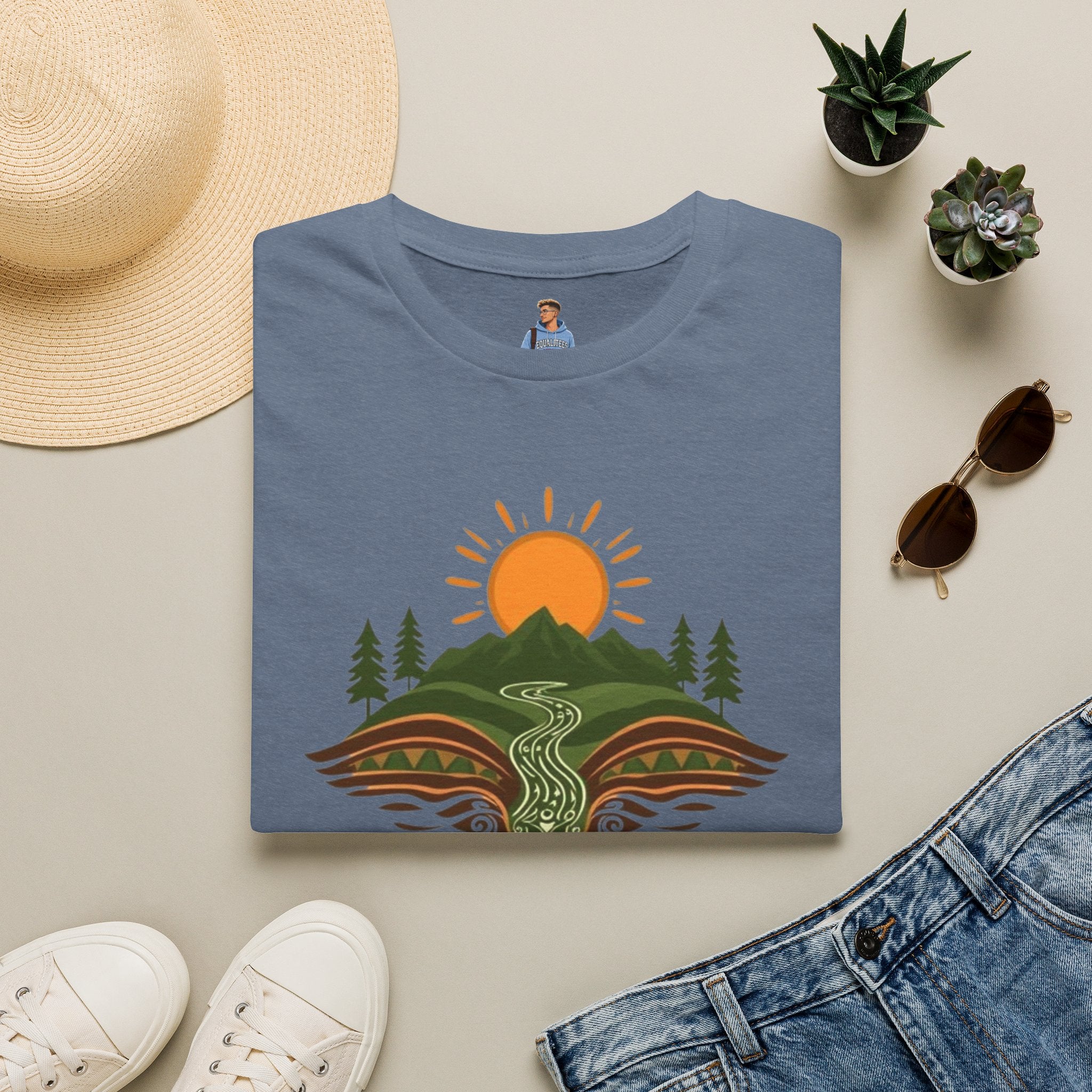 Mountain Scene Unisex Softstyle T-shirt