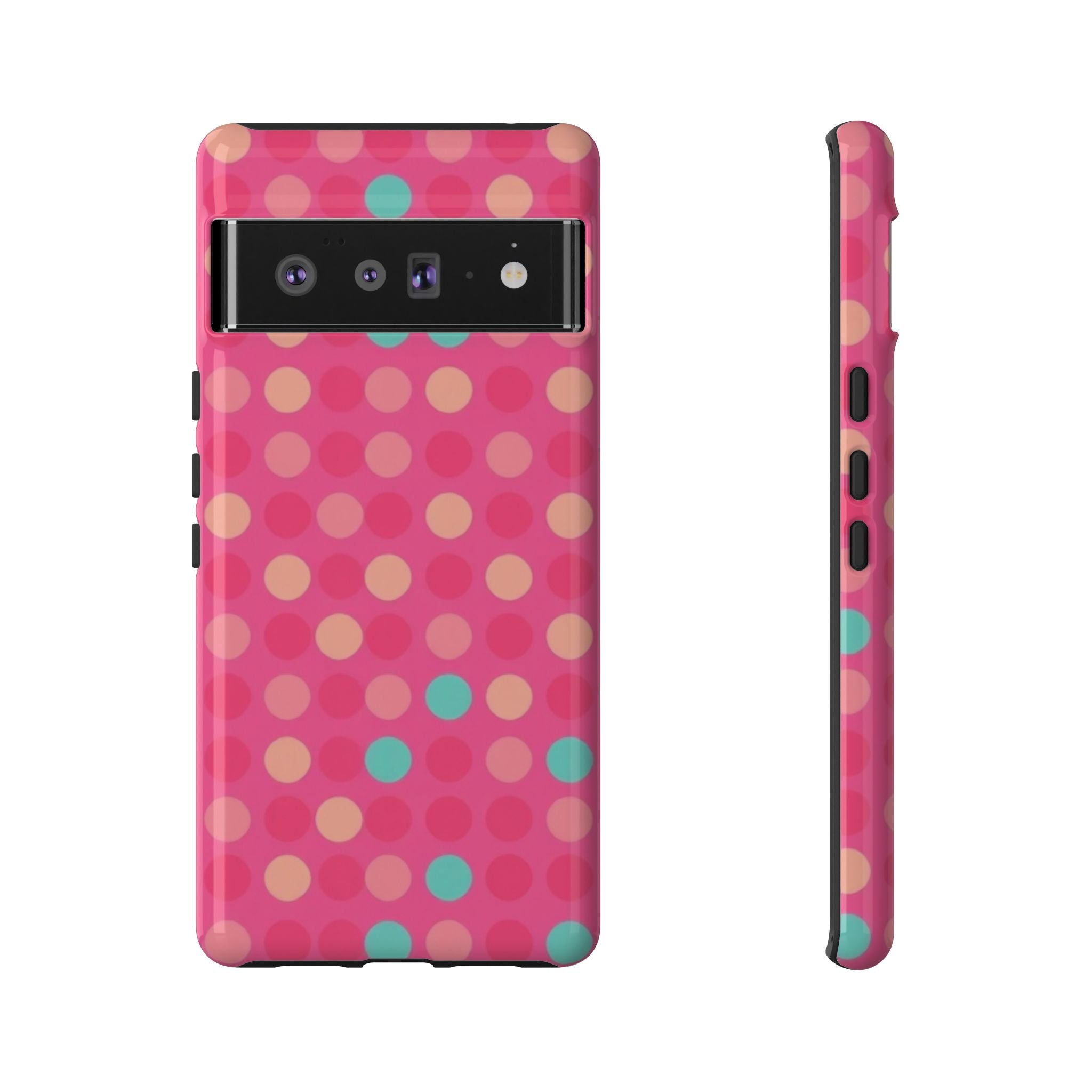 Android OR iPhone Protective Cases - Retro Polka Dots Pattern Tough Case