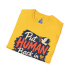 Put Human Back in Humanity T-Shirt — Inspirational Peace Dove Tee