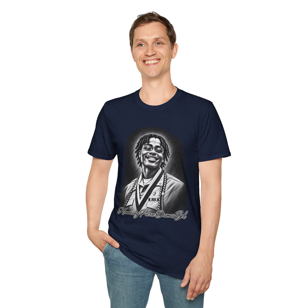 Smiling Portrait Front - In Memory of Pierre Damas Bel T-Shirt