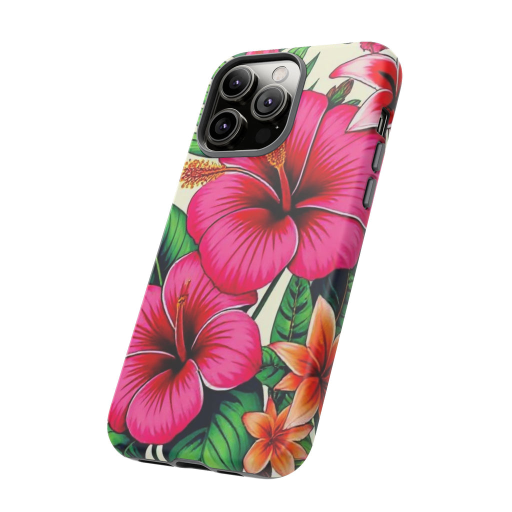 Tropical Hibiscus Phone Case for iPhone — Floral Tough Protective Cover