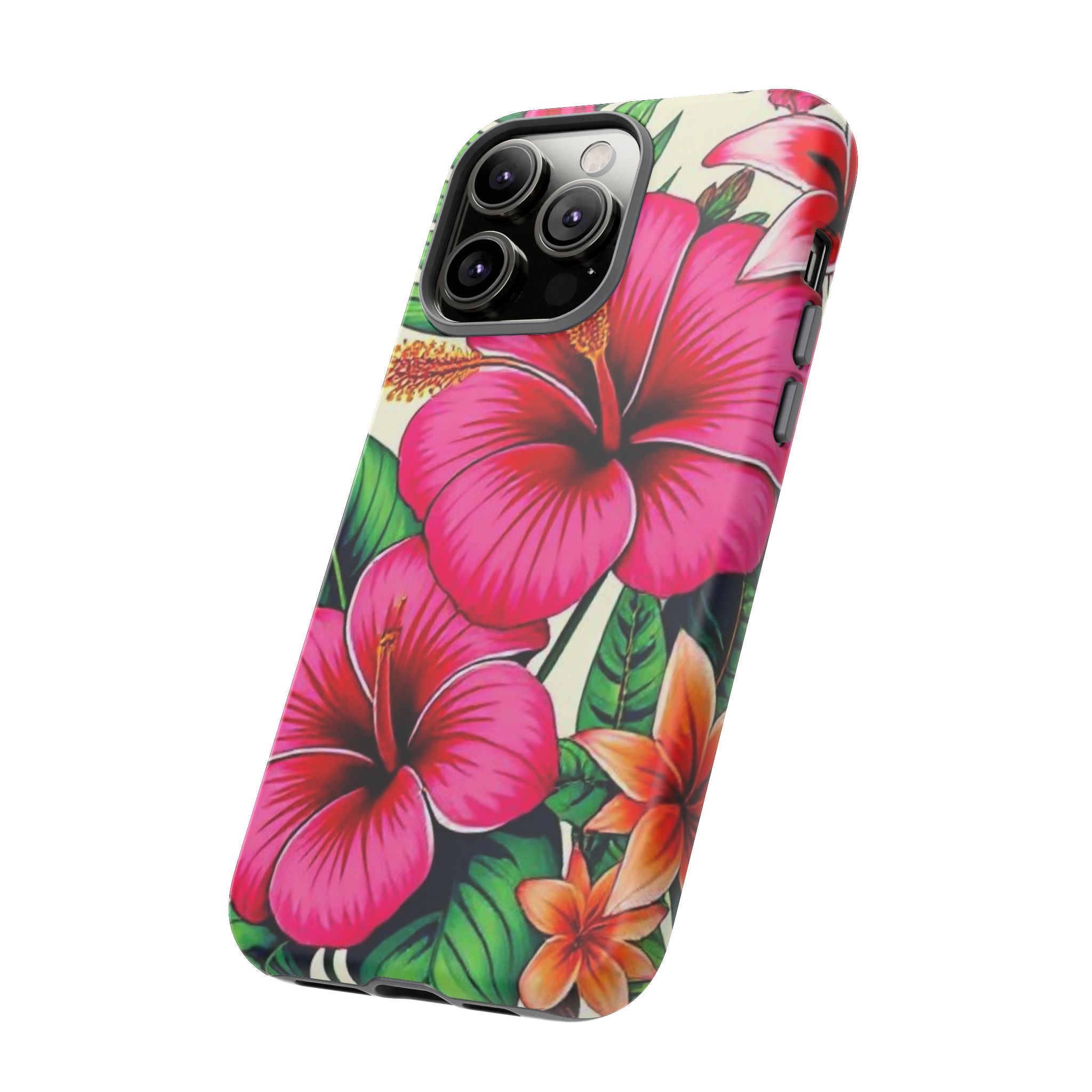 Tropical Hibiscus Phone Case for iPhone — Floral Tough Protective Cover