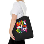 Hate Has No Place Paint Splatter Tote Bag