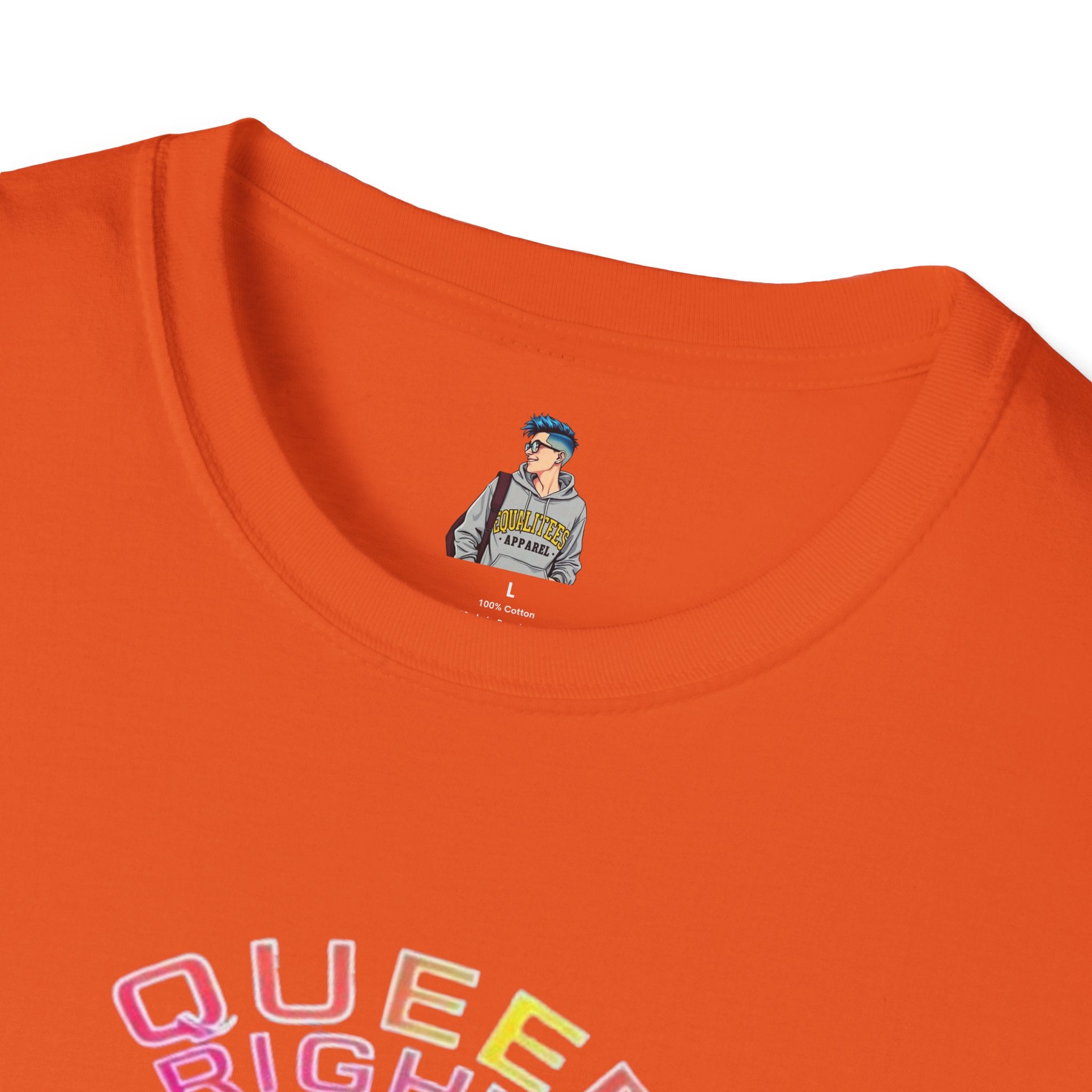 Unisex Softstyle T-Shirt - Queer Rights Are Human Rights Statement Tee