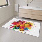 Vibrant Rainbow Footprints Heavy Duty Floor Mat - Artistic Home Decor