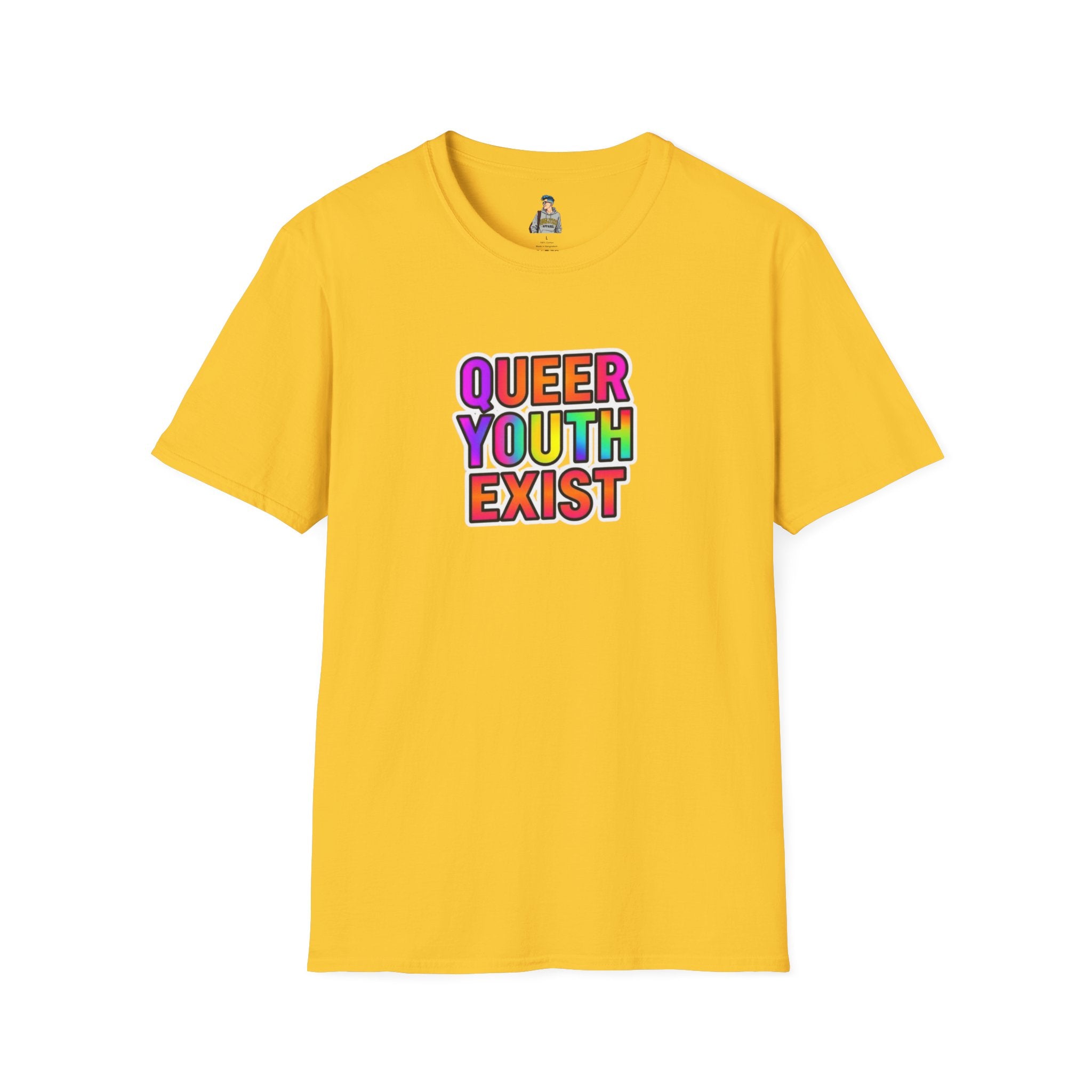 Queer Youth Exist T-Shirt | Unisex Softstyle Tee for Pride Events & Everyday Wear