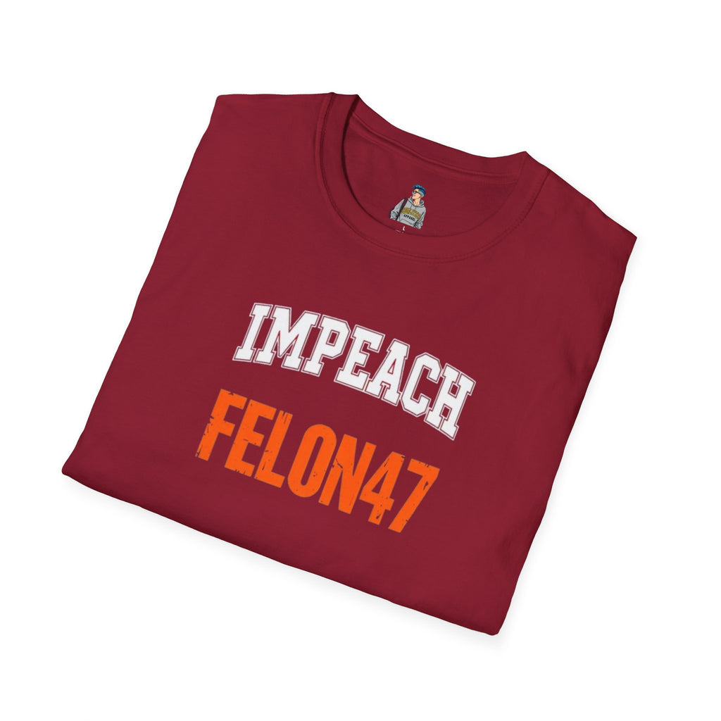 Impeach Felon47 Unisex Softstyle T-Shirt - USA Graphic Statement Tee