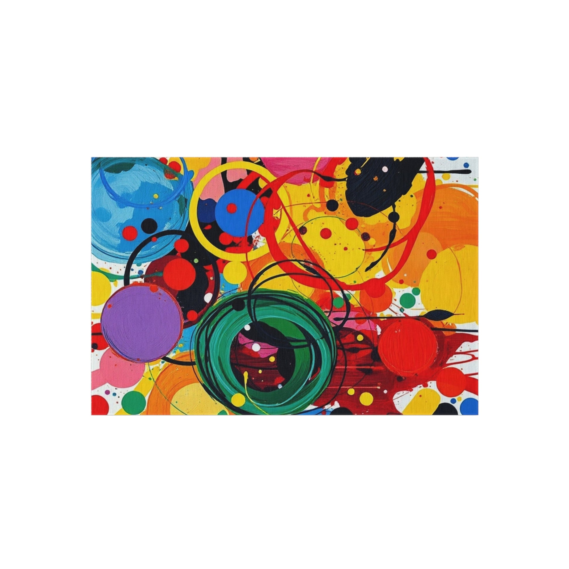Abstract Circles and Swirls Outdoor Rug