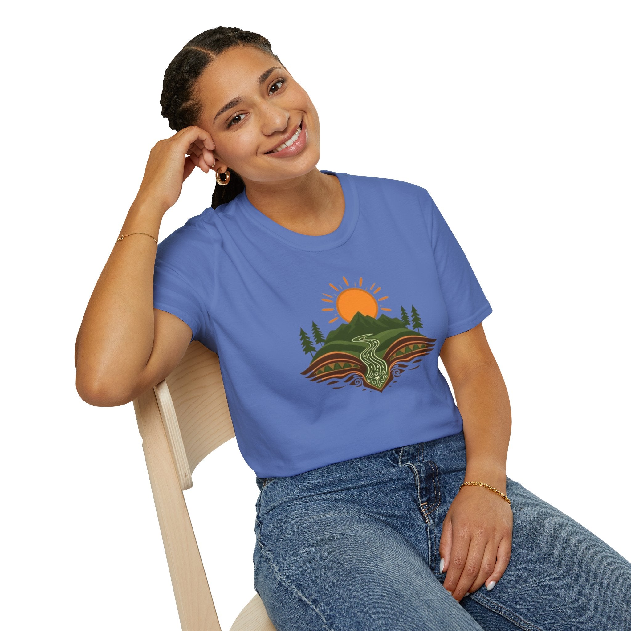 Mountain Scene Unisex Softstyle T-shirt
