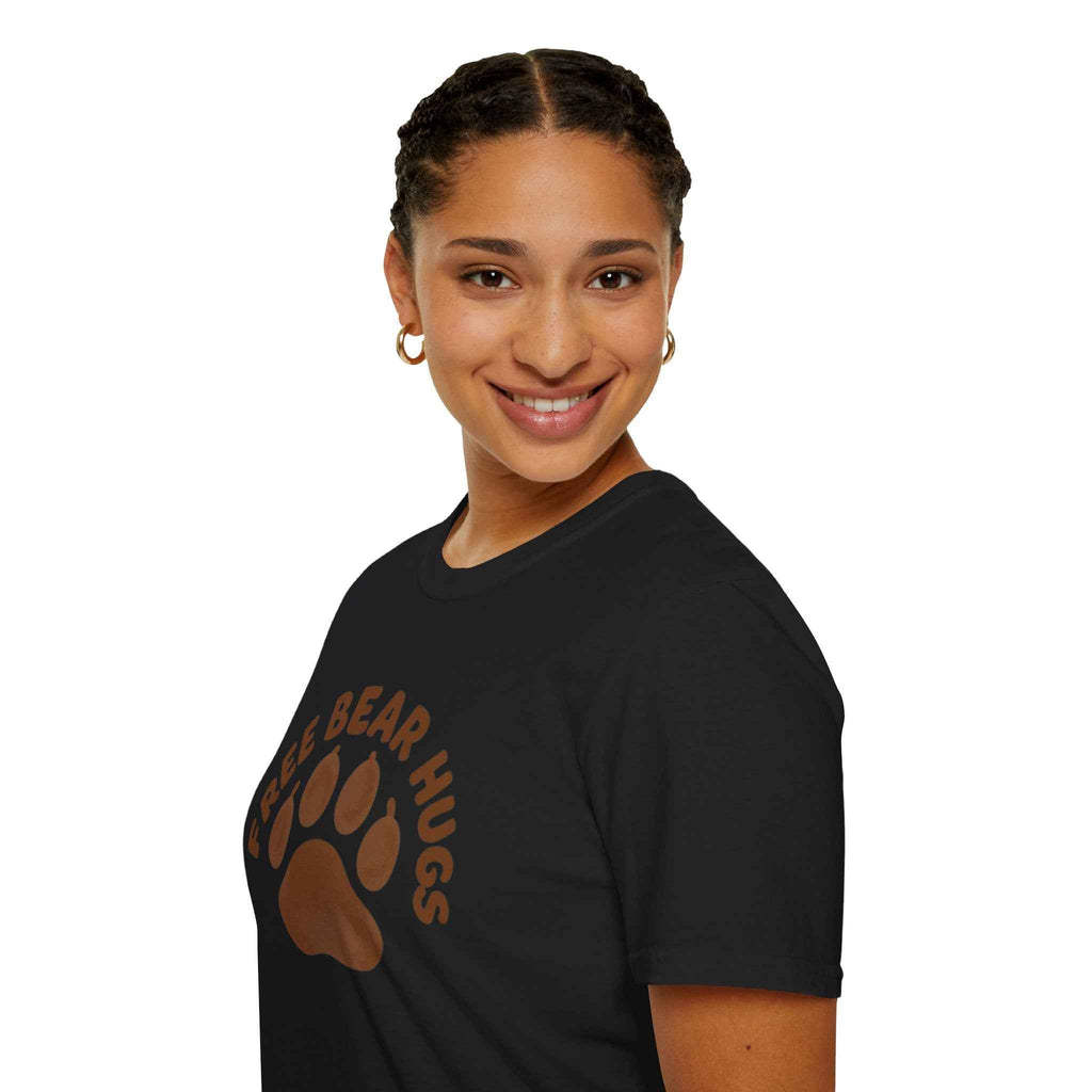 Free Bear Hugs T-Shirt — Cute Paw Print Wildlife Tee