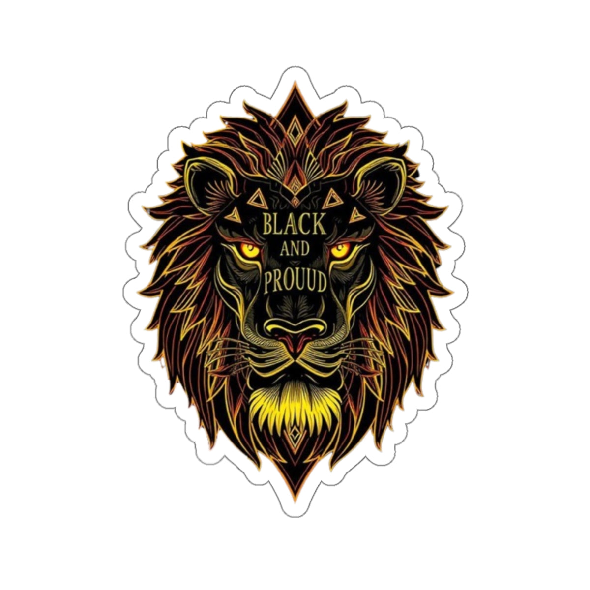 Die-Cut Stickers -  Lion Head - Black And Proud