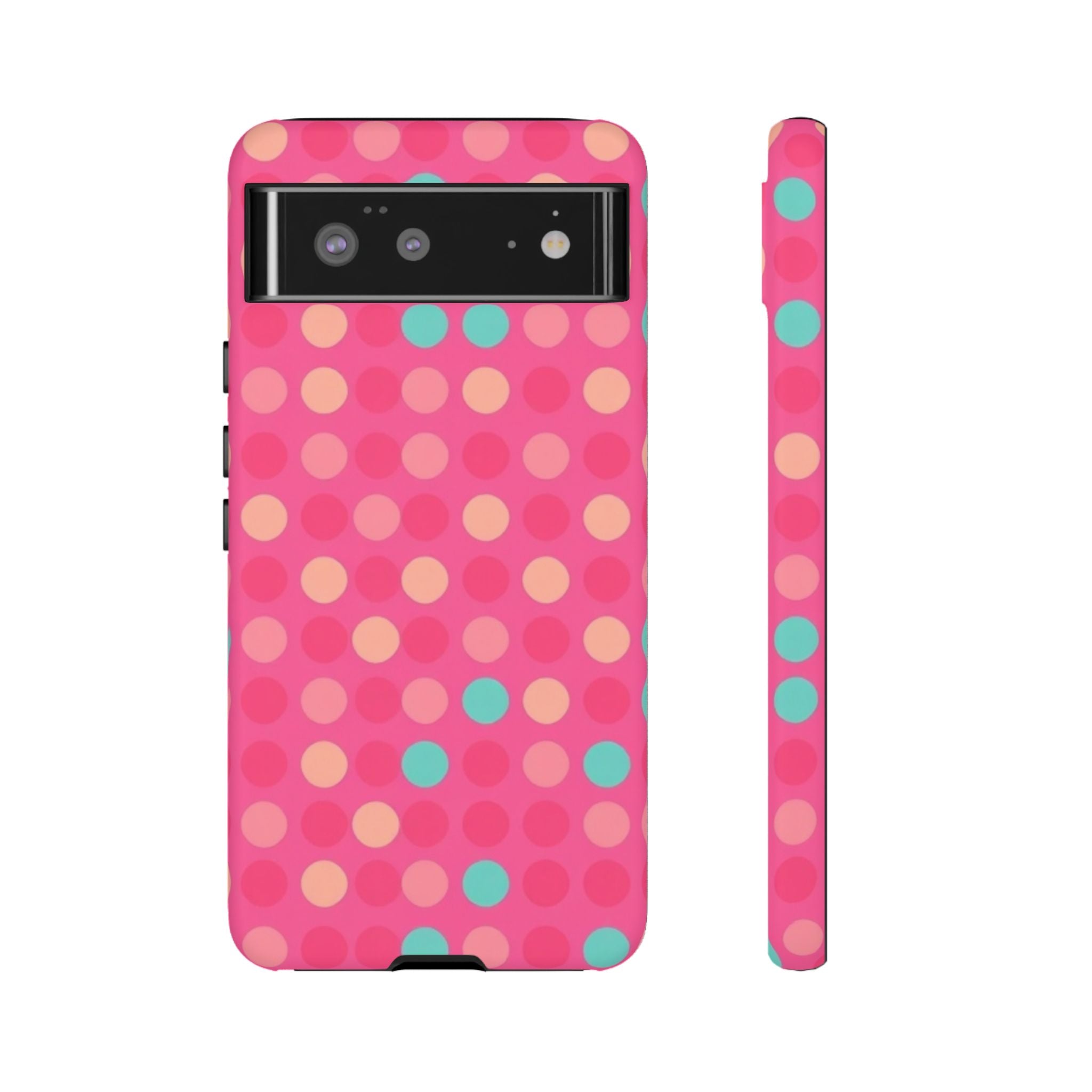 Android OR iPhone Protective Cases - Retro Polka Dots Pattern Tough Case