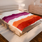 Lesbian Pride Flag - Vibrant Velveteen Plush Blanket