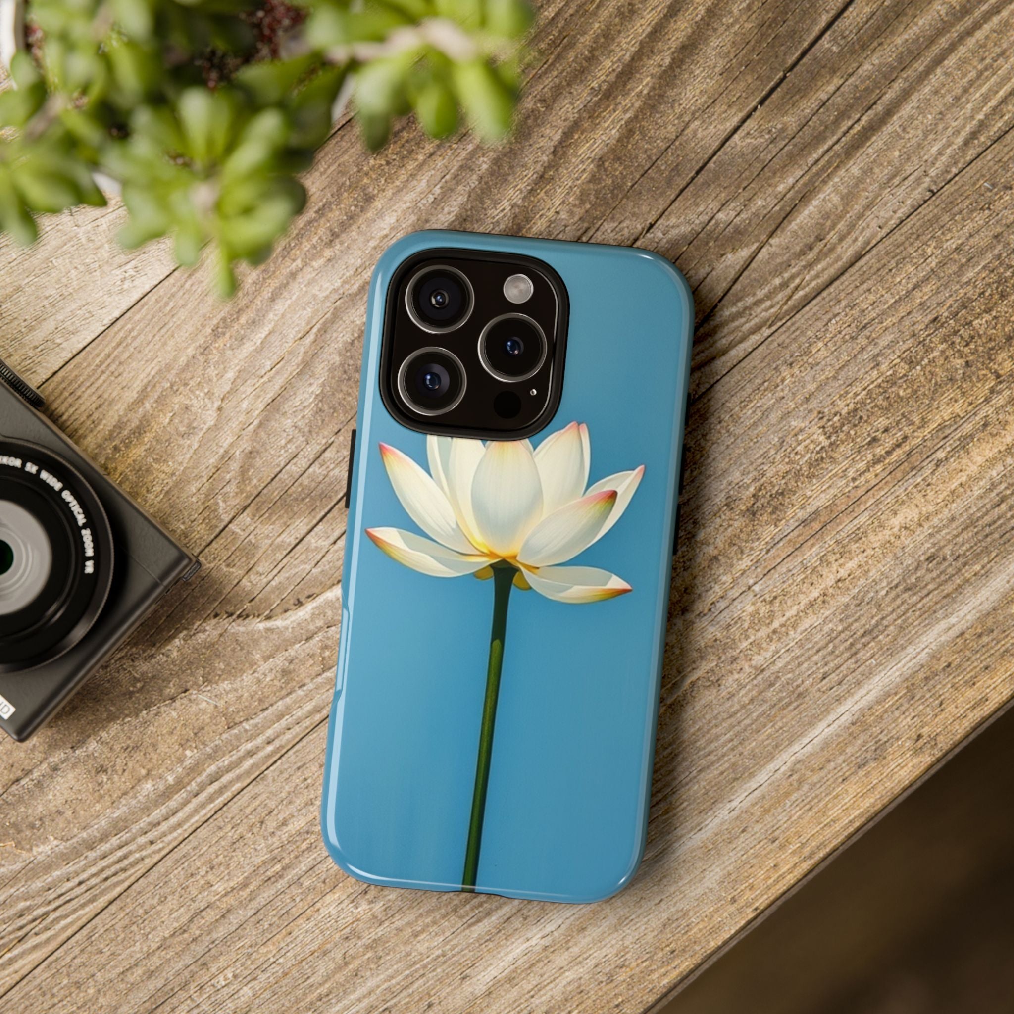 Open White Peace Lily Design Tough Case For Android & iPhone