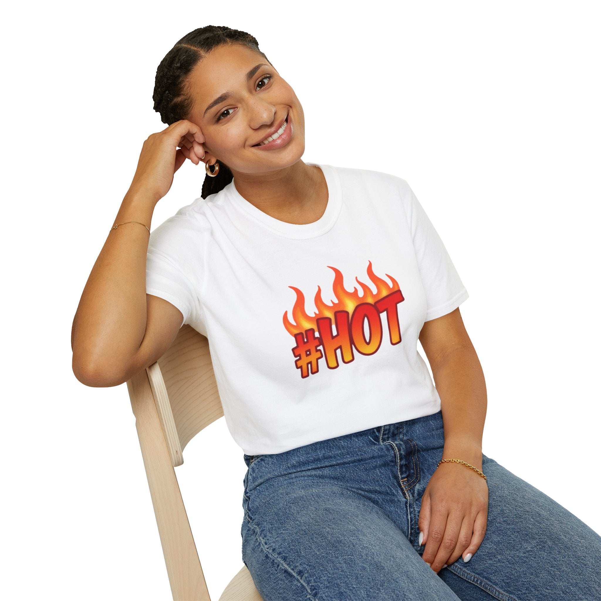 #HOT T-Shirt – Trendy Hashtag Fire Design
