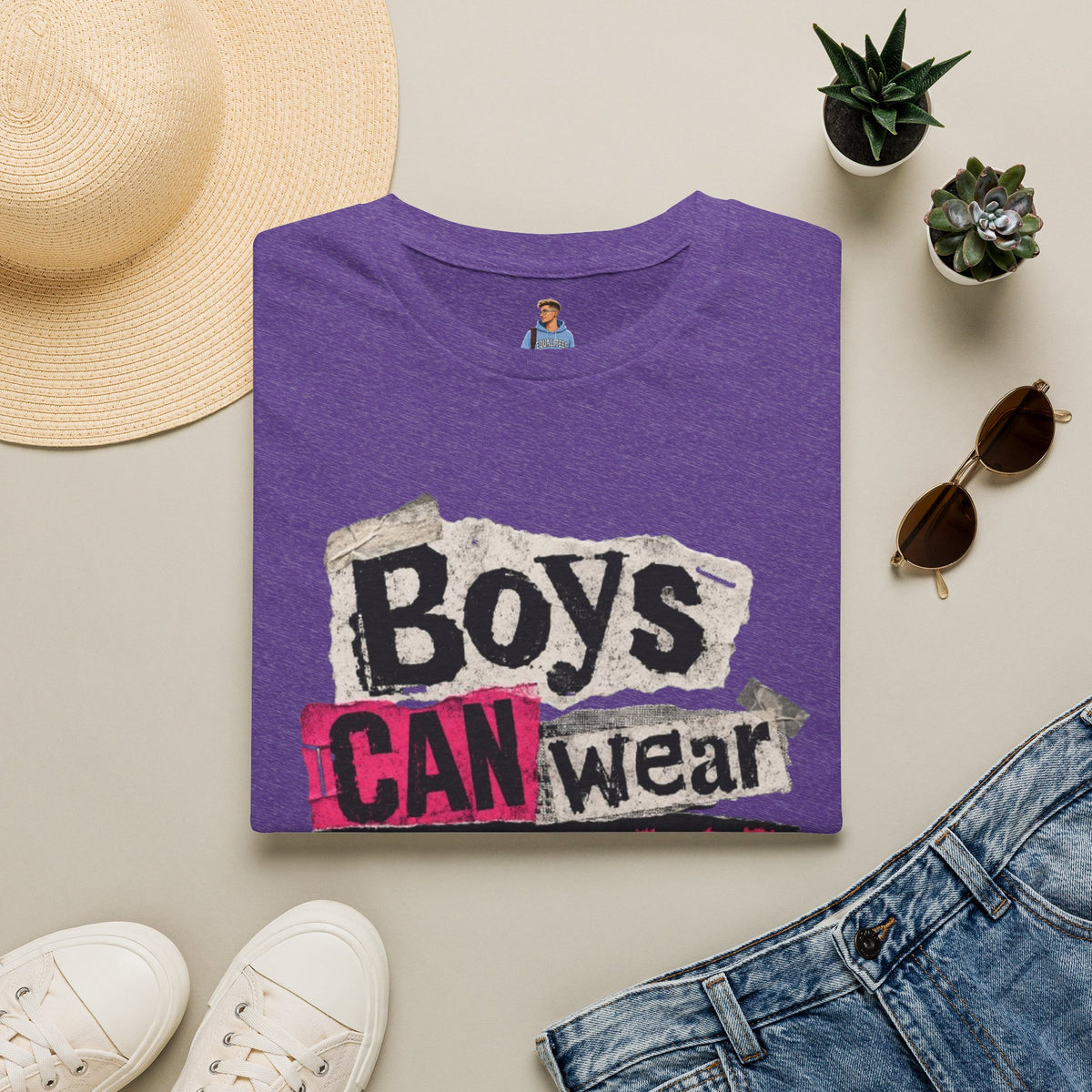 Boys Can Wear Pink T-Shirt — Bold Retro Feminist Graphic Tee