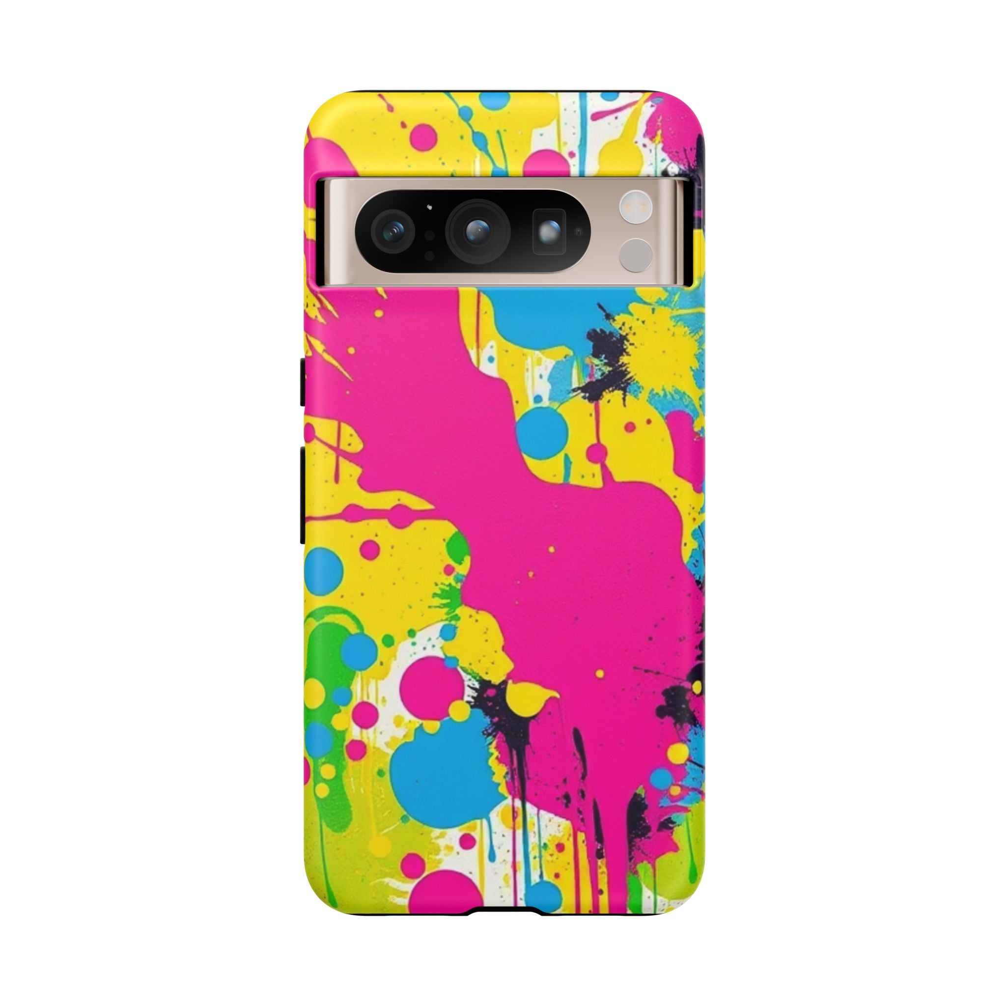 Android OR iPhone Compatible Cases - Crazy Retro Color Splash Design - Unique Tough Cases