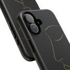 Android OR iPhone Compatible Cases - Gold Line Face Design - Unique Tough Cases
