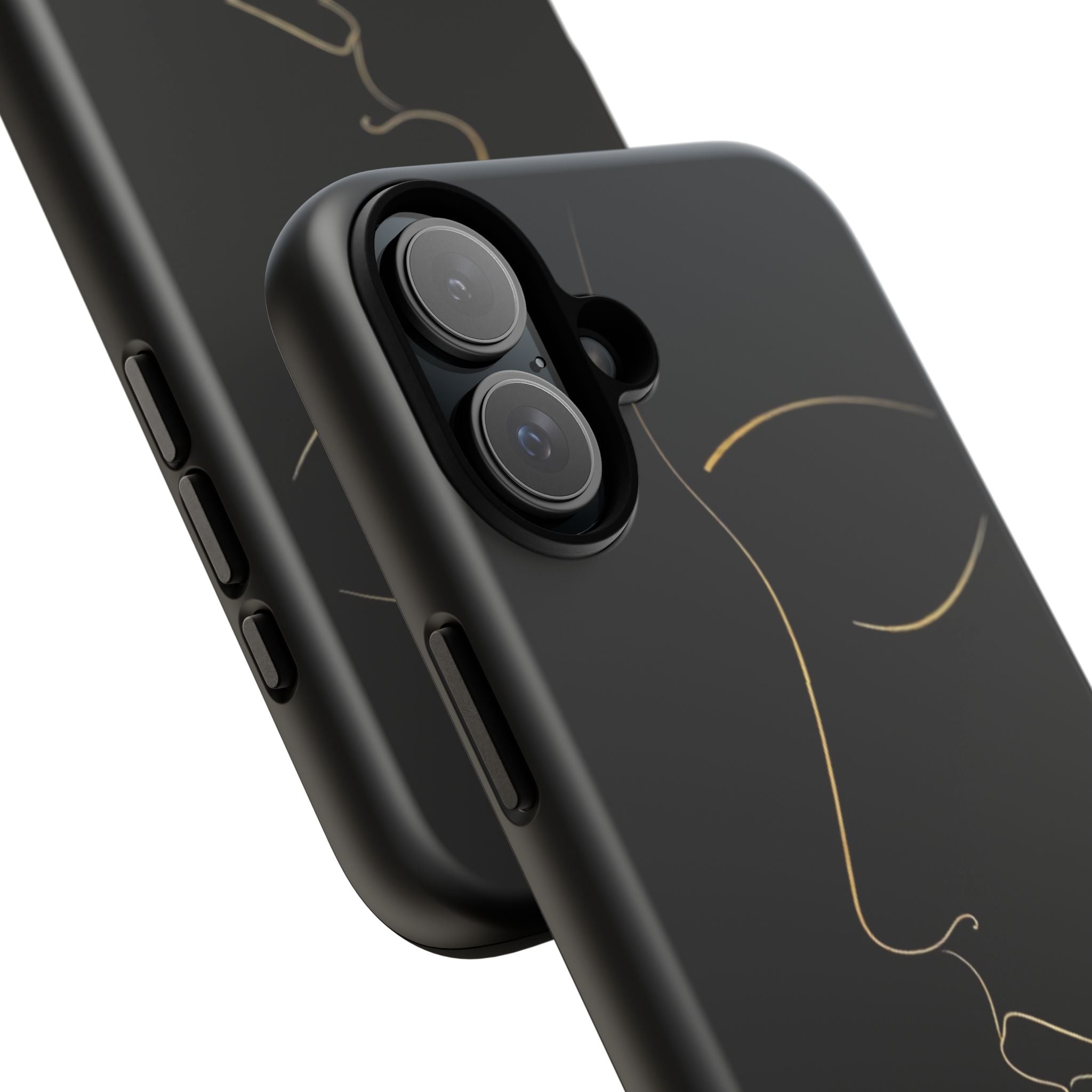Android OR iPhone Compatible Cases - Gold Line Face Design - Unique Tough Cases