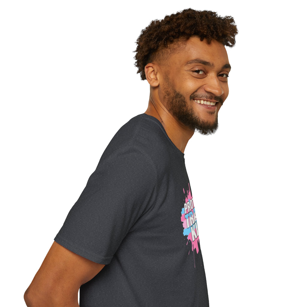 Protect Trans Kids Unisex Softstyle T-Shirt - Supportive LGBTQ+ Apparel