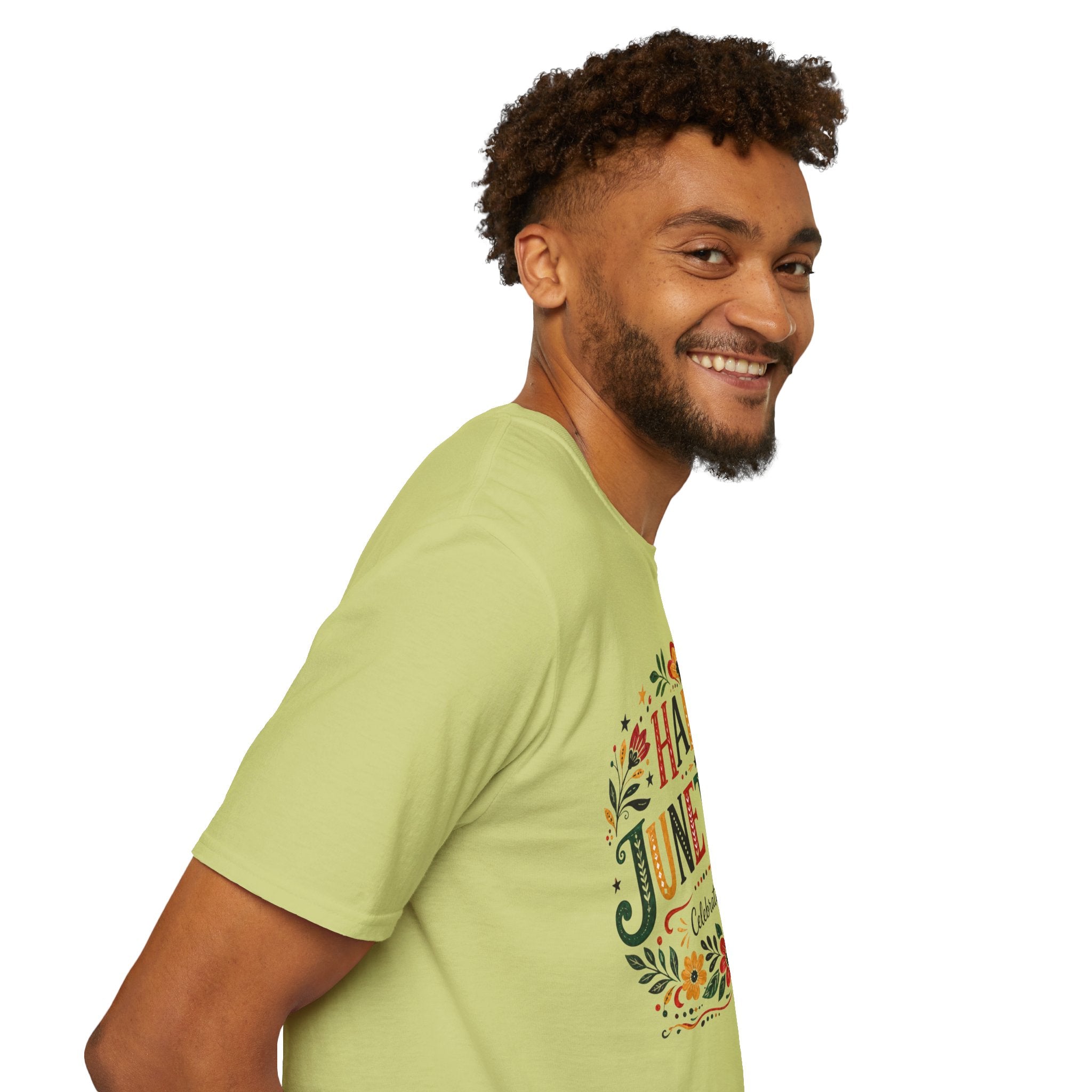 Juneteenth T-Shirt — "Happy Juneteenth" Floral Celebration Tee
