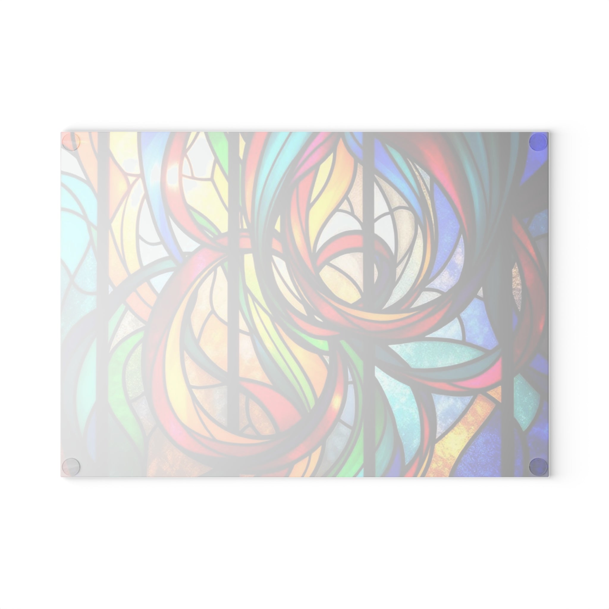 Stained Glass Art Cutting Board - Colorful Kitchen Decor for Creative Chefs