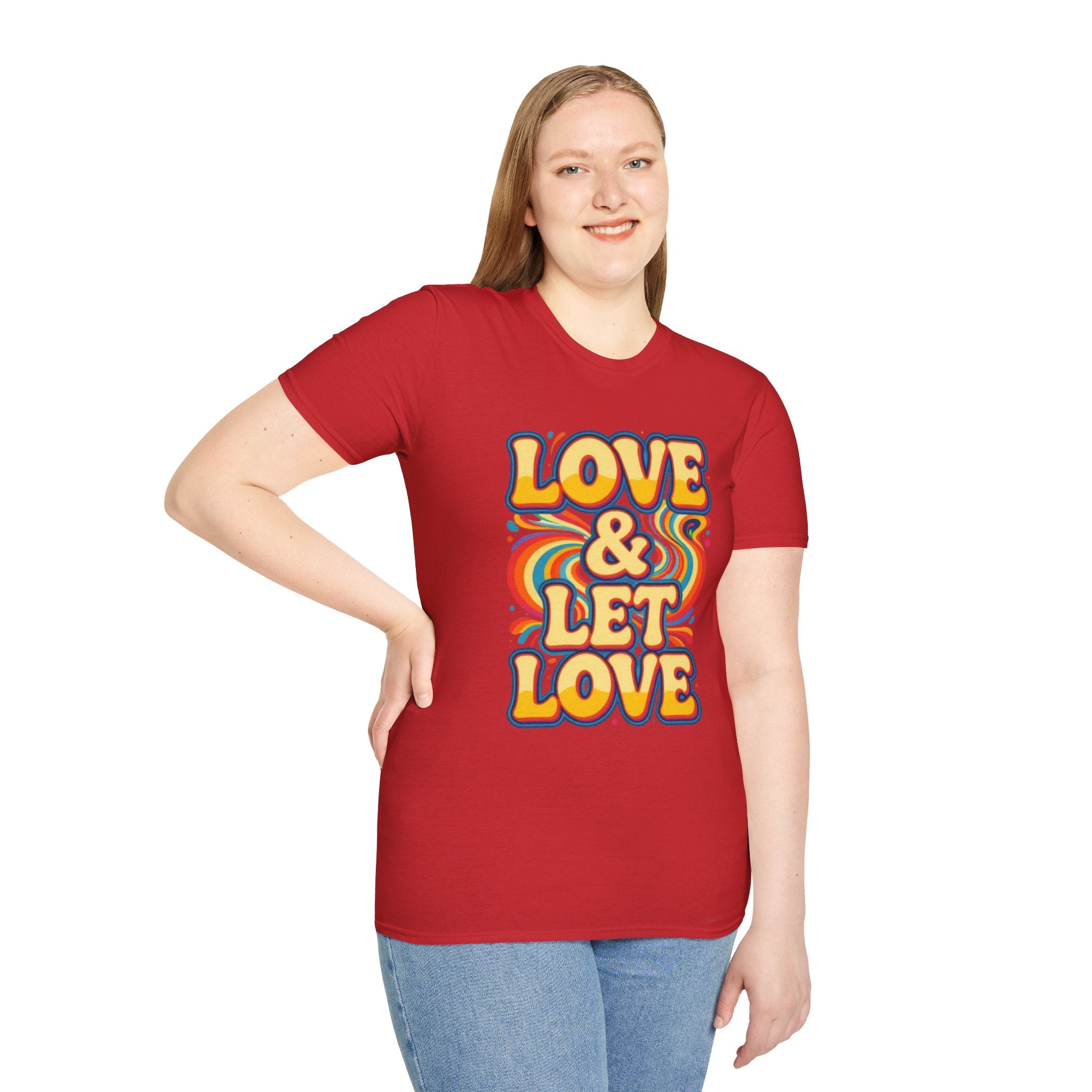 T-Shirt — "Love & Let Love" Retro Rainbow Peace Tee