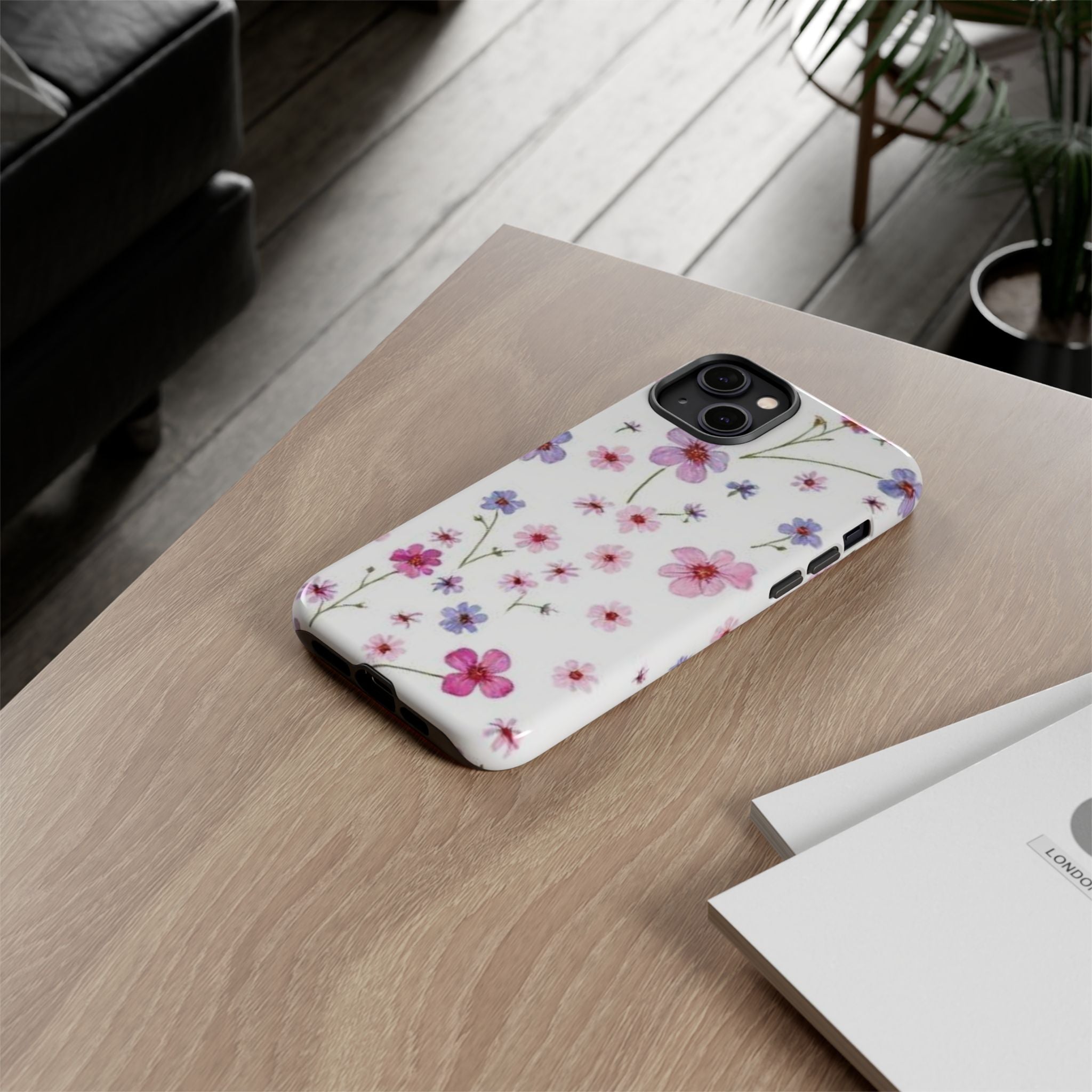 Floral Pink Wildflower Tough Phone Case for iPhone