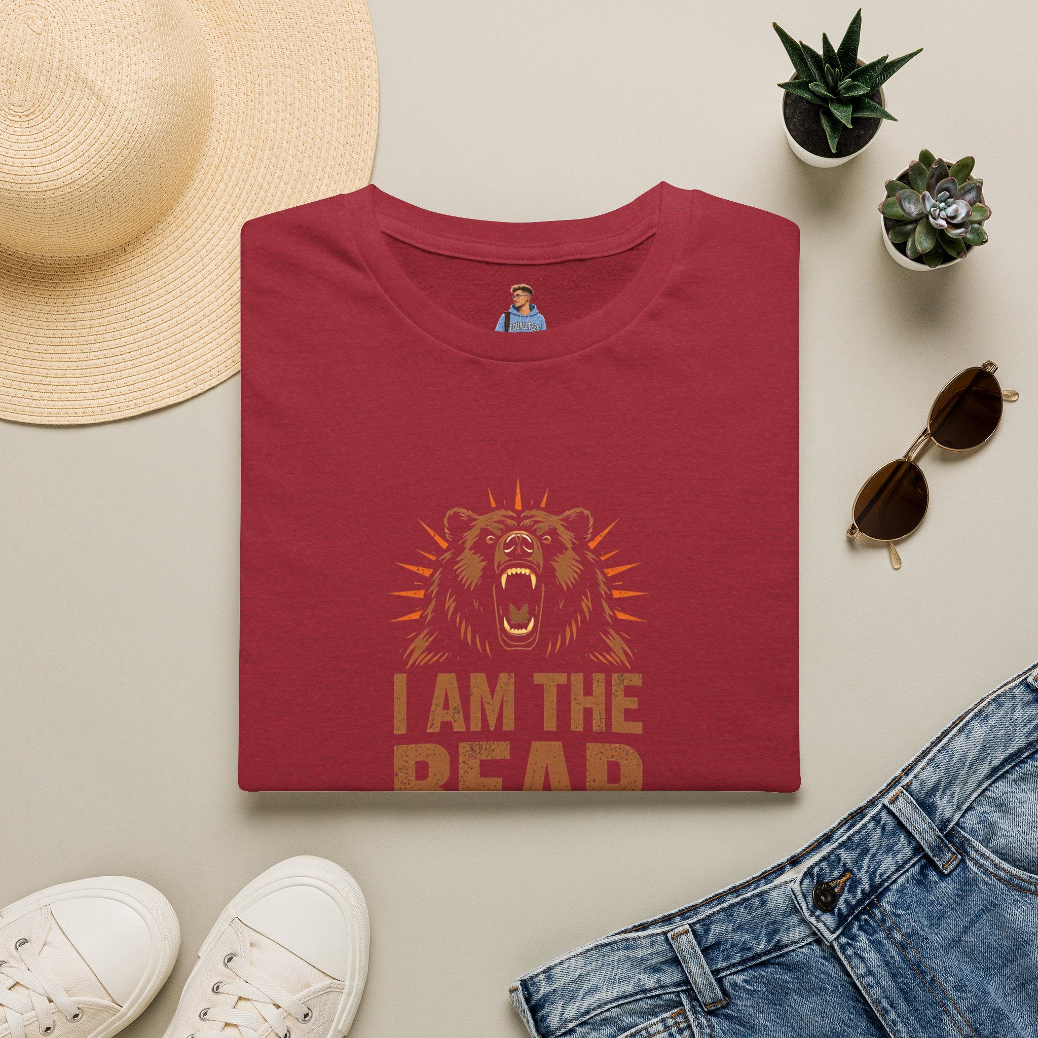 I Am The Bear, Strong Men Respect Women Unisex Softstyle T-Shirt