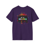 Inclusive Art Unisex Softstyle T-Shirt – ‘ Rainbow Handprint We All Belong’