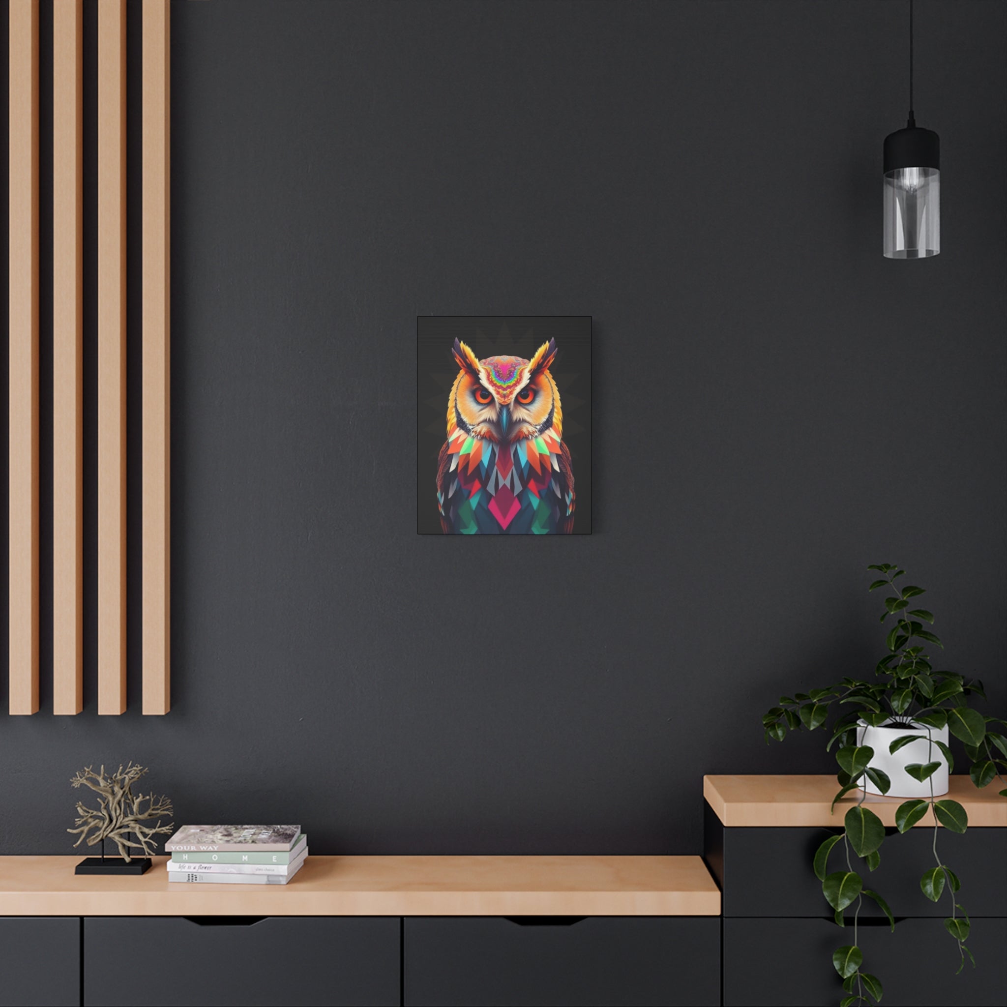 Colorful Owl Canvas Wall Art - 1.25" Stretched Matte