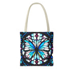 Colorful Butterfly Stained Glass Design Tote Bag