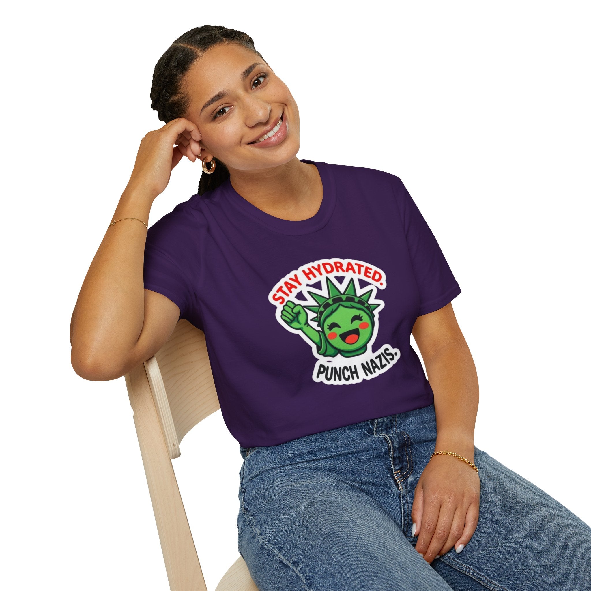Stay Hydrated, Punch Nazis Funny Political Activism Tee