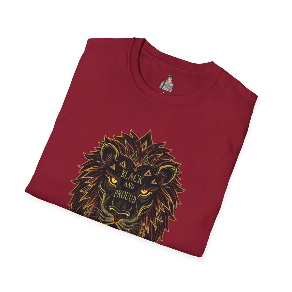 Black & Proud Lion Softstyle T-Shirt - Unisex Graphic Tee