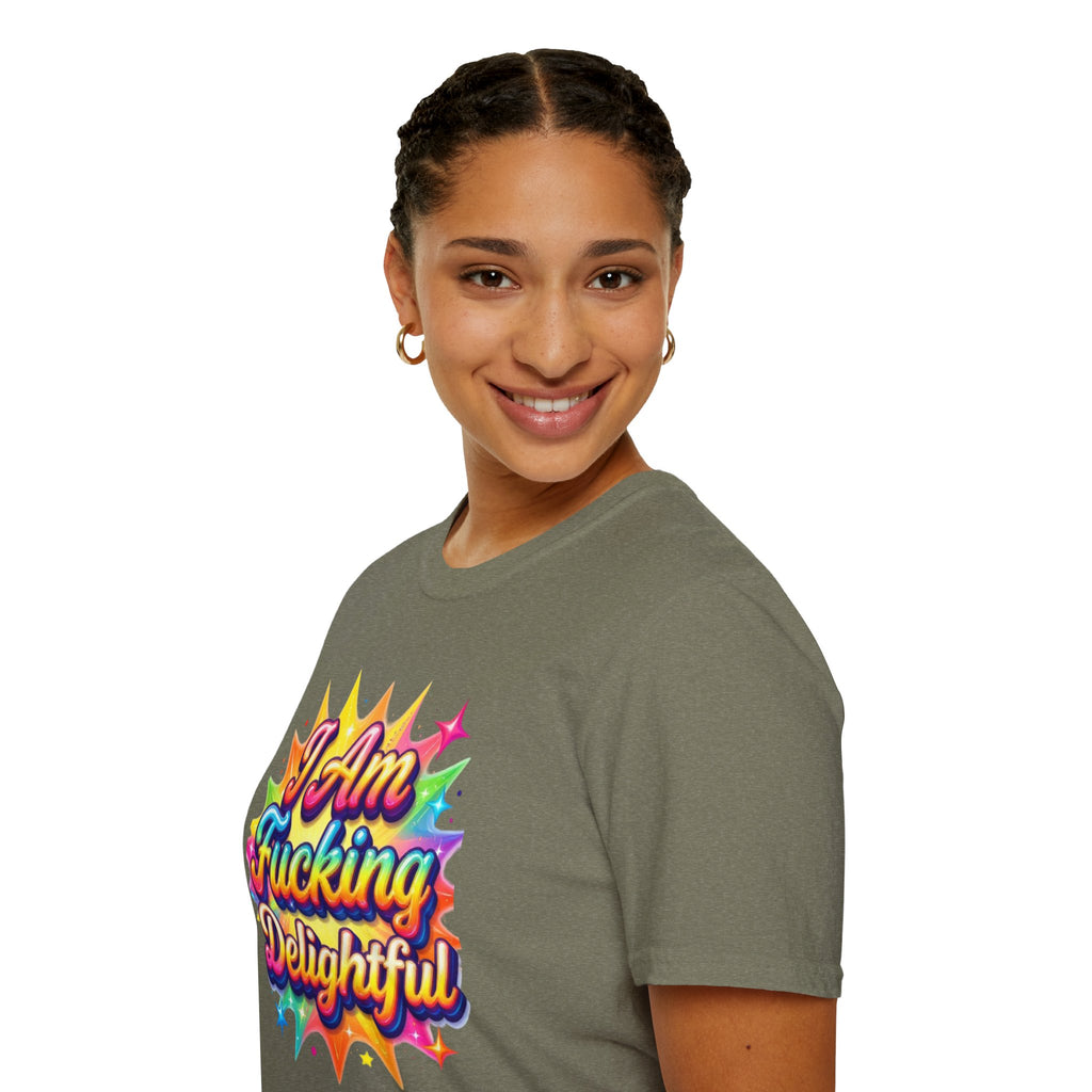 I Am Fucking Delightful T-Shirt - Bold Rainbow Self-Love Graphic Tee