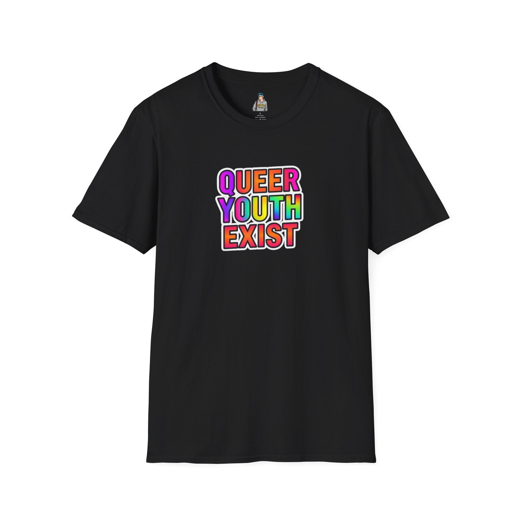Queer Youth Exist T-Shirt | Unisex Softstyle Tee for Pride Events & Everyday Wear