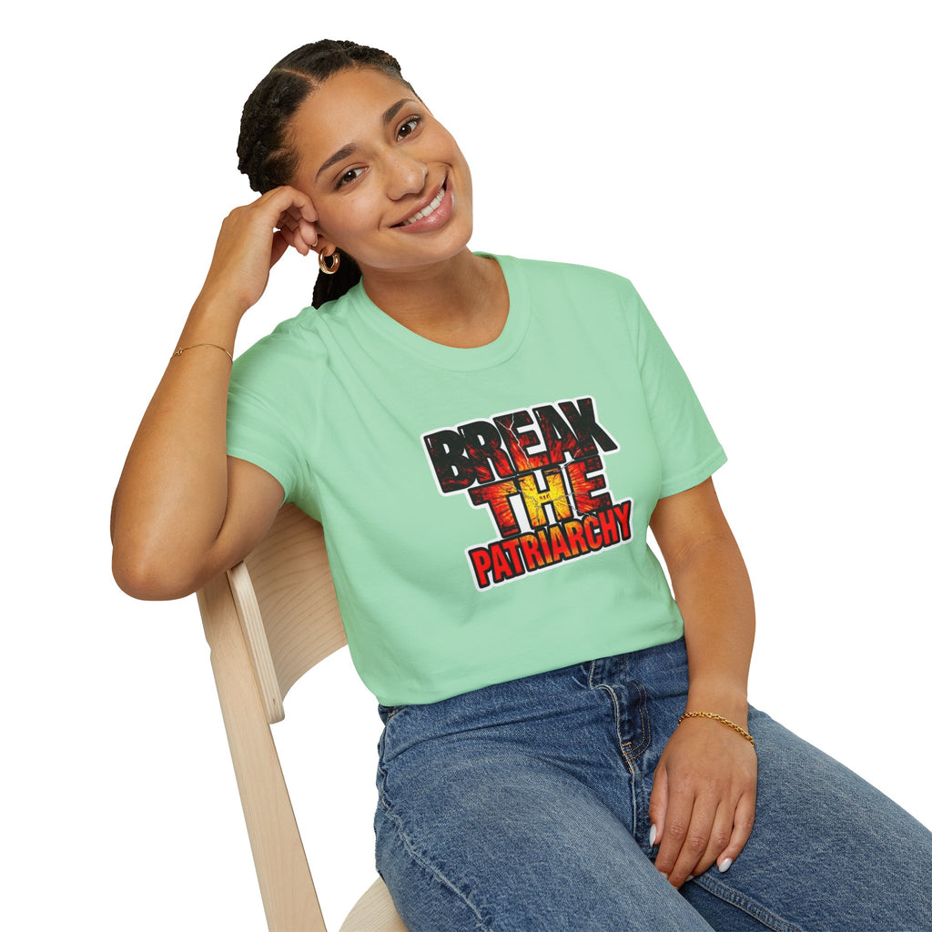 Break the Patriarchy Unisex Softstyle T-Shirt - Empowerment Wear for Social Change