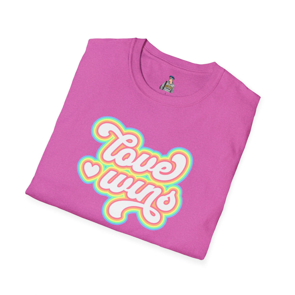 Love Wins Unisex Softstyle T-Shirt - Positive Vibes for Pride and Everyday Wear