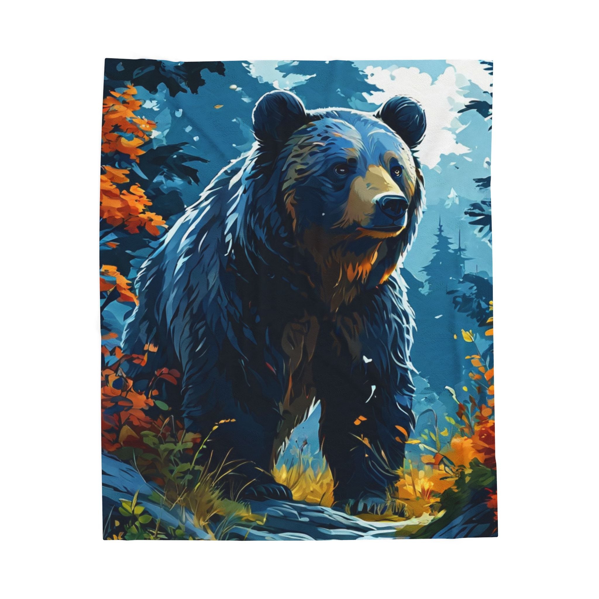 Cozy Bear Velveteen Plush Blanket