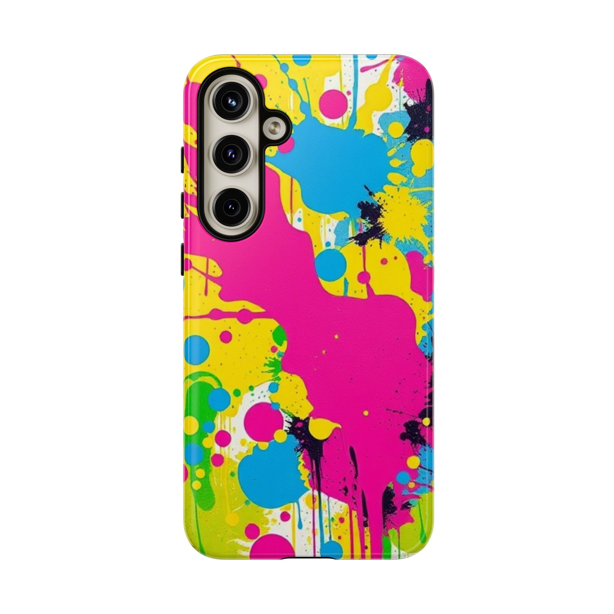 Android OR iPhone Compatible Cases - Crazy Retro Color Splash Design - Unique Tough Cases