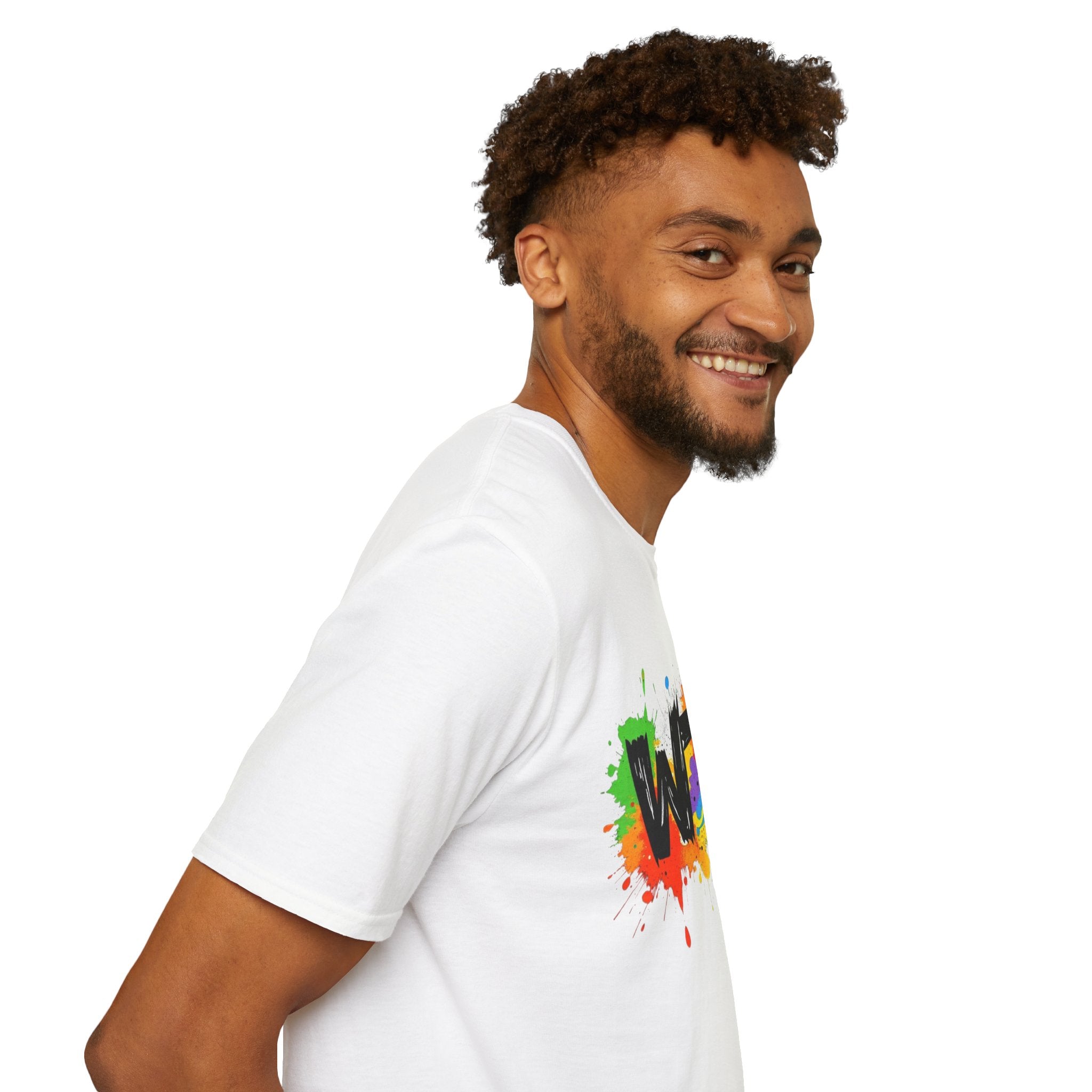 WTF Color Splash T-Shirt — Bold Rainbow Graphic Tee