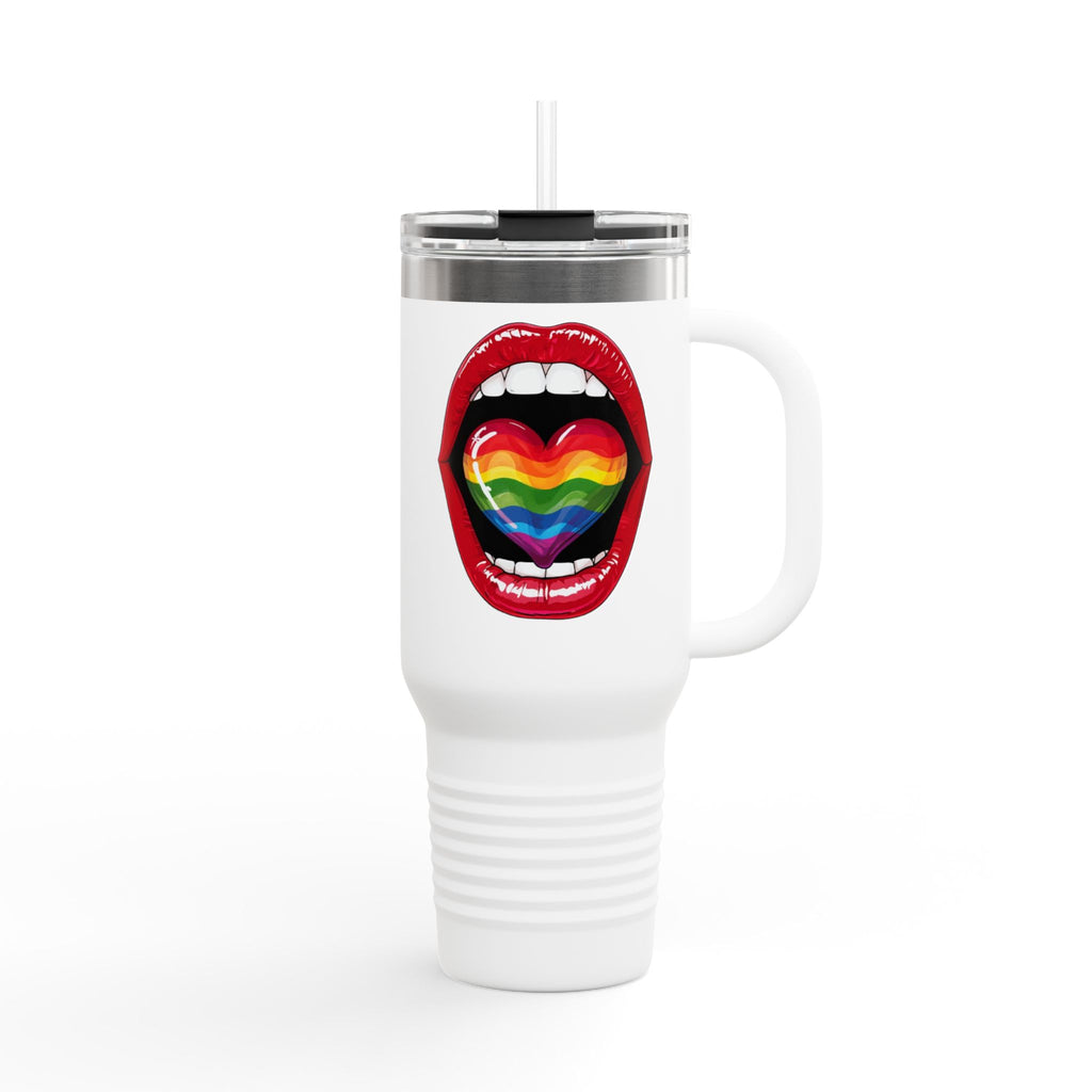 Rainbow Tongue Insulated Travel Mug - 40oz, Perfect for Pride Celebrations